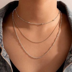 ✨3 Piece Silver Chain Stackable Minimalist Necklace Set ✨